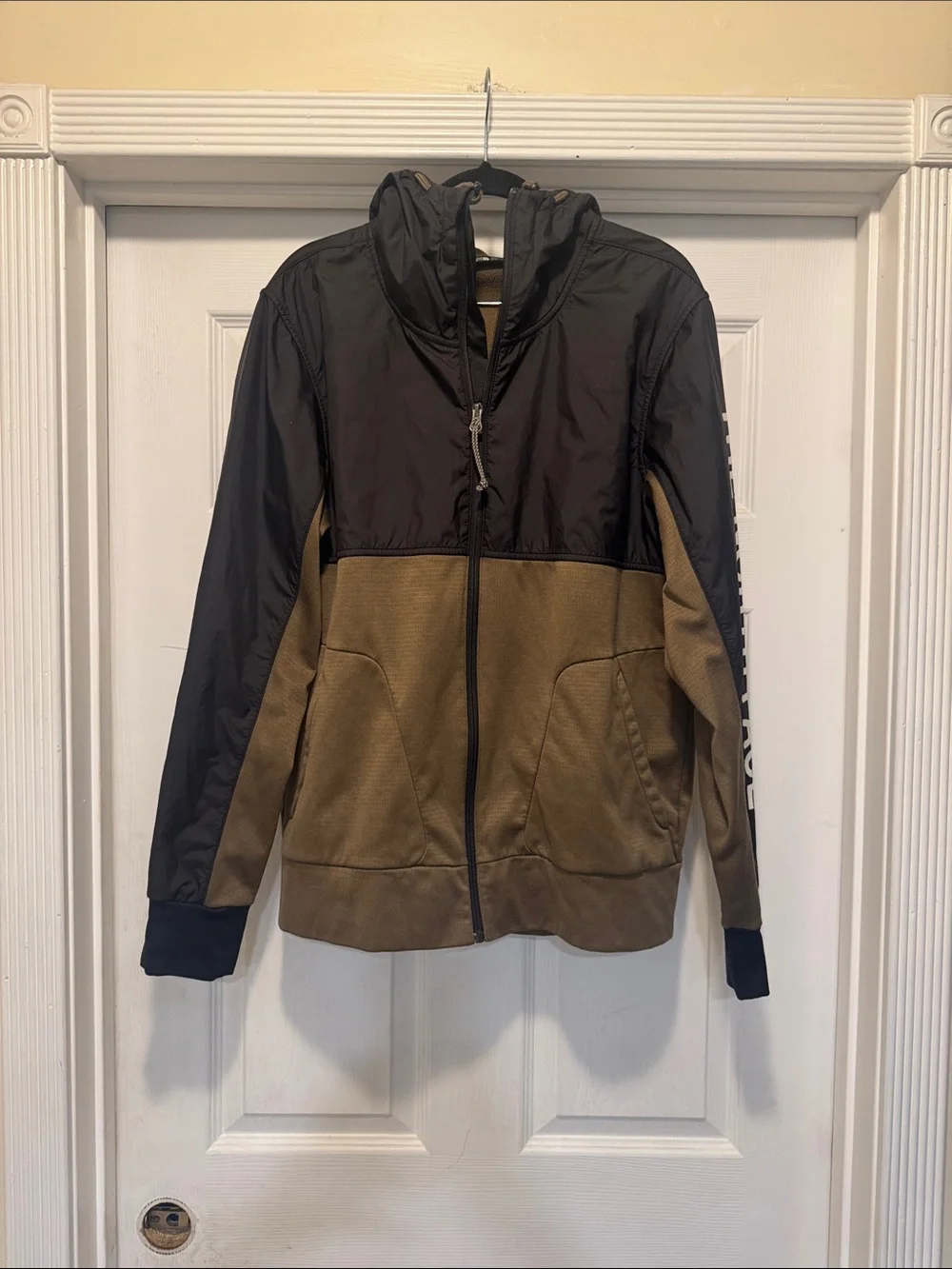 The North Face Two-Tone Hooded Zip Jacket in Black & Brown